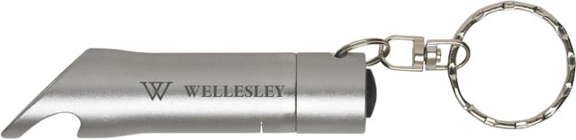 Wellesley College Keychain with Bottle Opener Flashlite