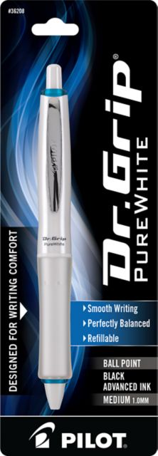 BALLPT DR GRIP WHT ASST BLK