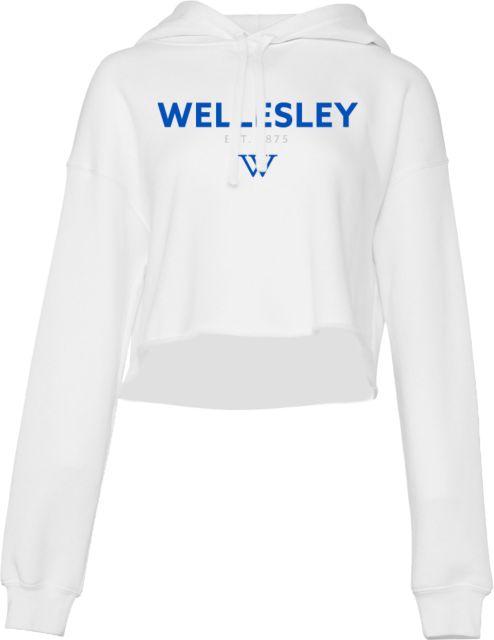 Wellesley Bella + Canvas Womens Cropped Fleece Hood Wellesley Est 1875 - ONLINE ONLY