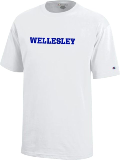 Wellesley Champion Youth Short Sleeve Tee Wellesley Athletic Wordmark - ONLINE ONLY