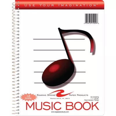 MUSICBK 8.5x11 12STAVE - New (SKU: 739193)