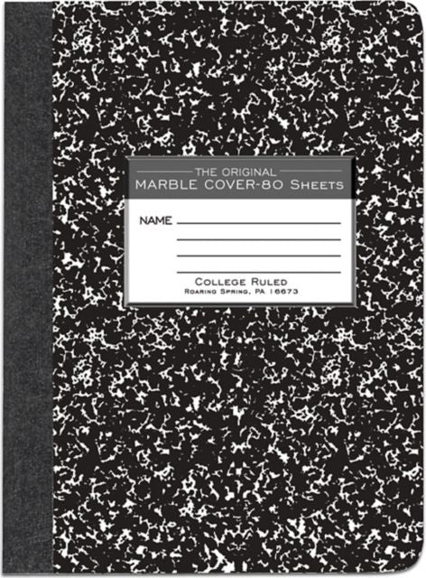 COMPBK MARBL BLK 7.5X9.75 80SH